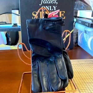Kate Spade Black Lamb leather gloves.